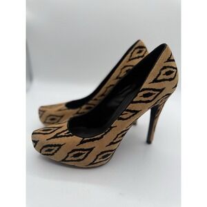 Leopard Print Platform Ultra High Heel Shoes Size 10M